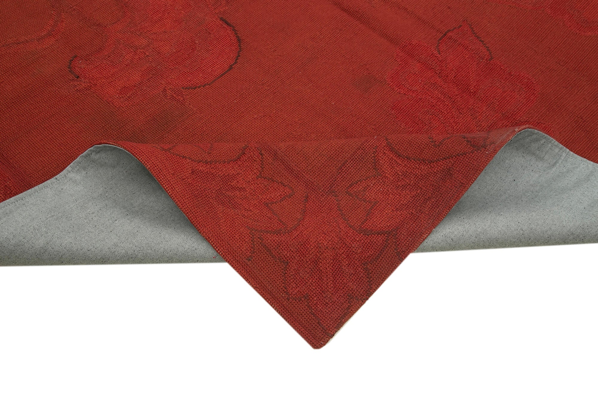 Handmade Wool Area Rug – Red Floral Pattern Rug | Turkish Hand Knotted Cotton Wool