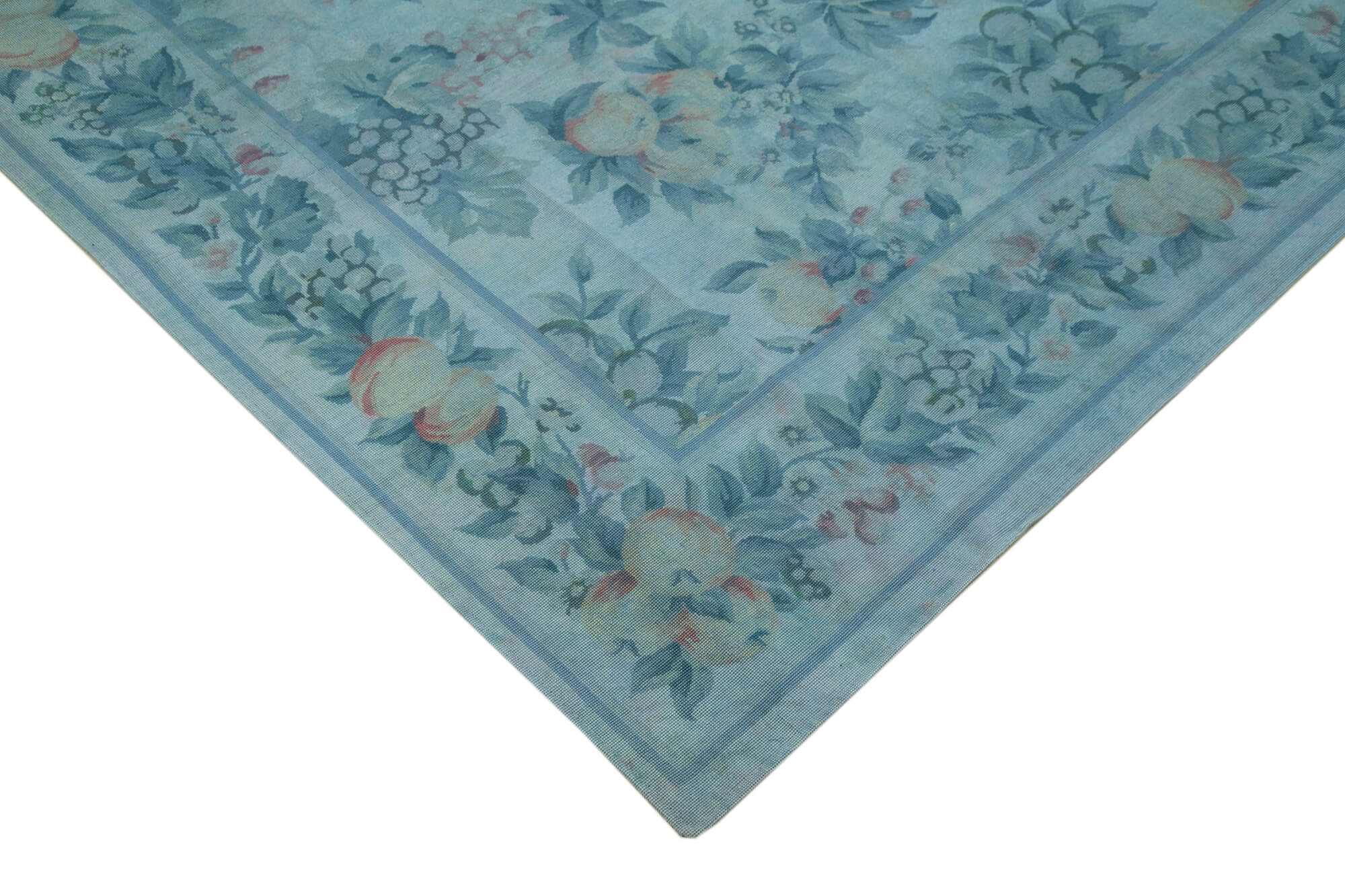 Handmade Wool Area Rug – Blue Floral Rug | Traditional Hand Knotted Carpet 8'4''x11'1''