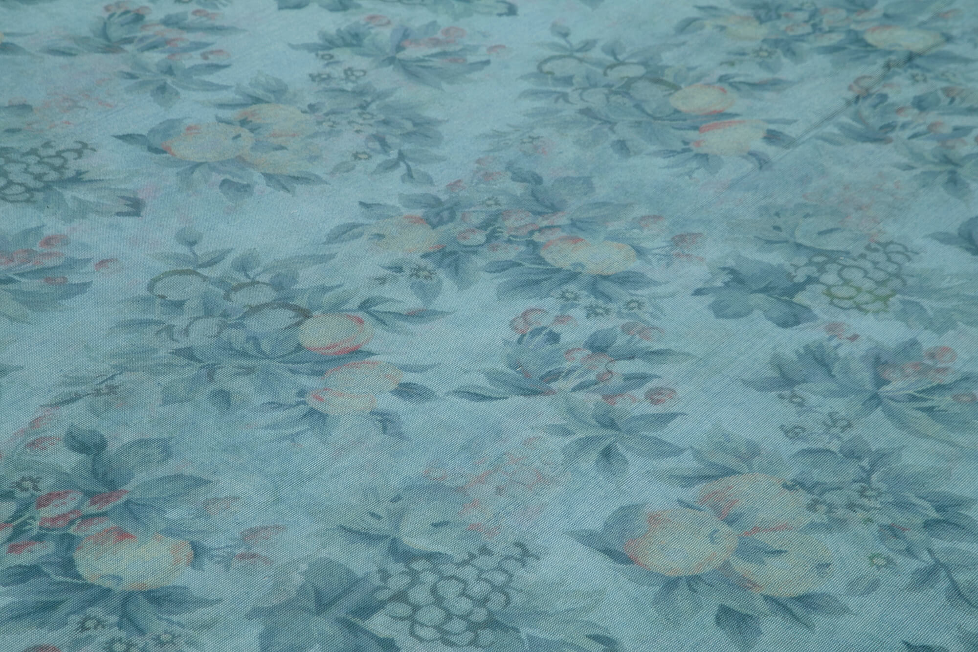 Handmade Wool Area Rug – Blue Floral Rug | Traditional Hand Knotted Carpet 8'4''x11'1''