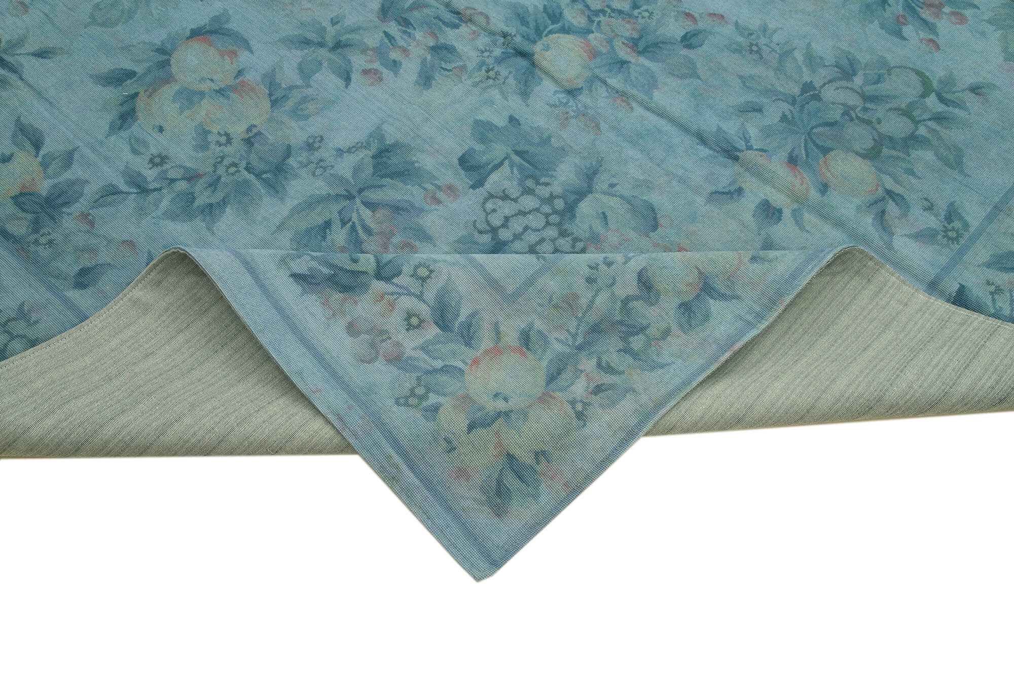 Handmade Wool Area Rug – Blue Floral Rug | Traditional Hand Knotted Carpet 8'4''x11'1''