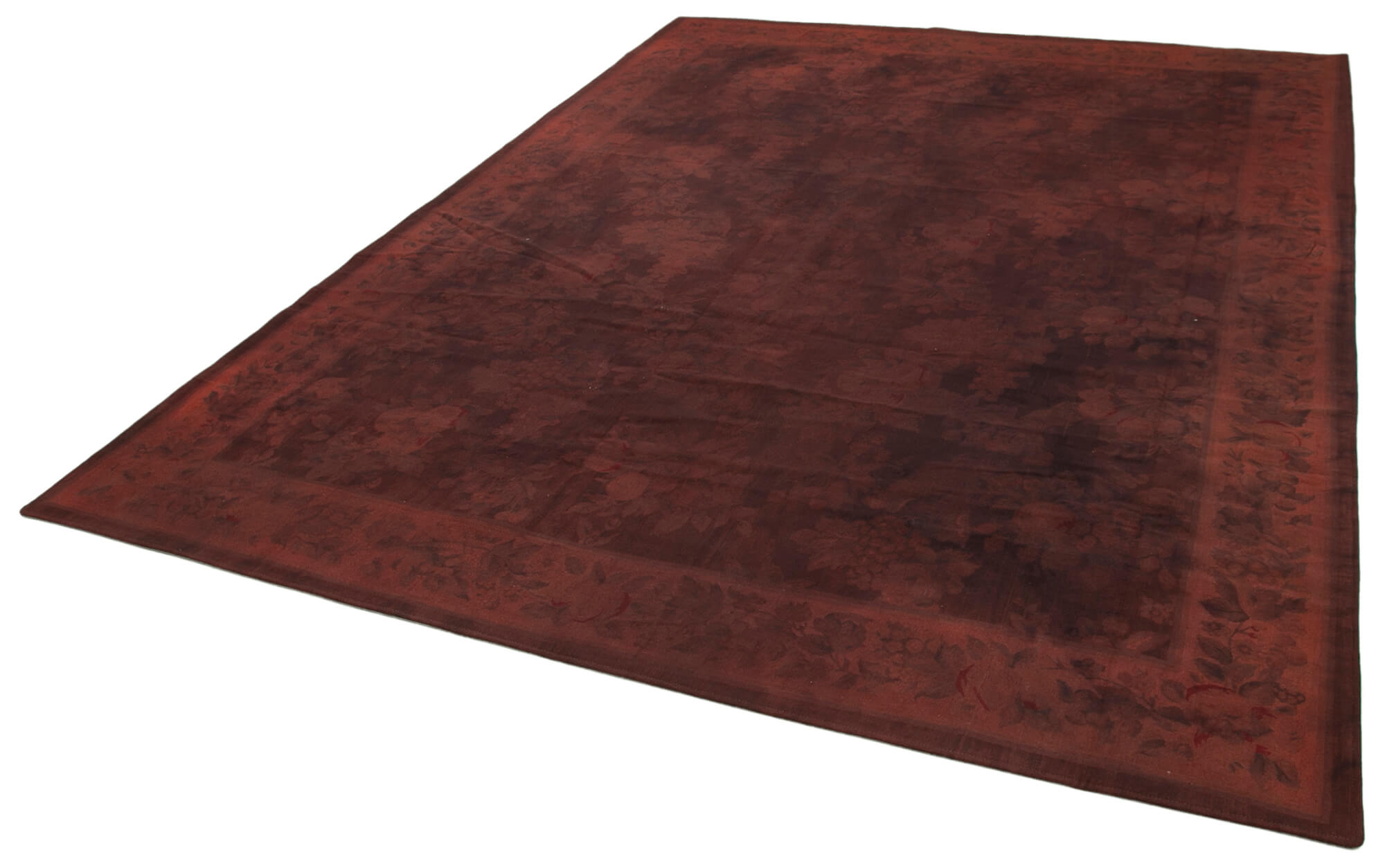 Handmade Wool Area Rug – Brown Floral Rug 8x11 | Turkish Hand Woven Carpet