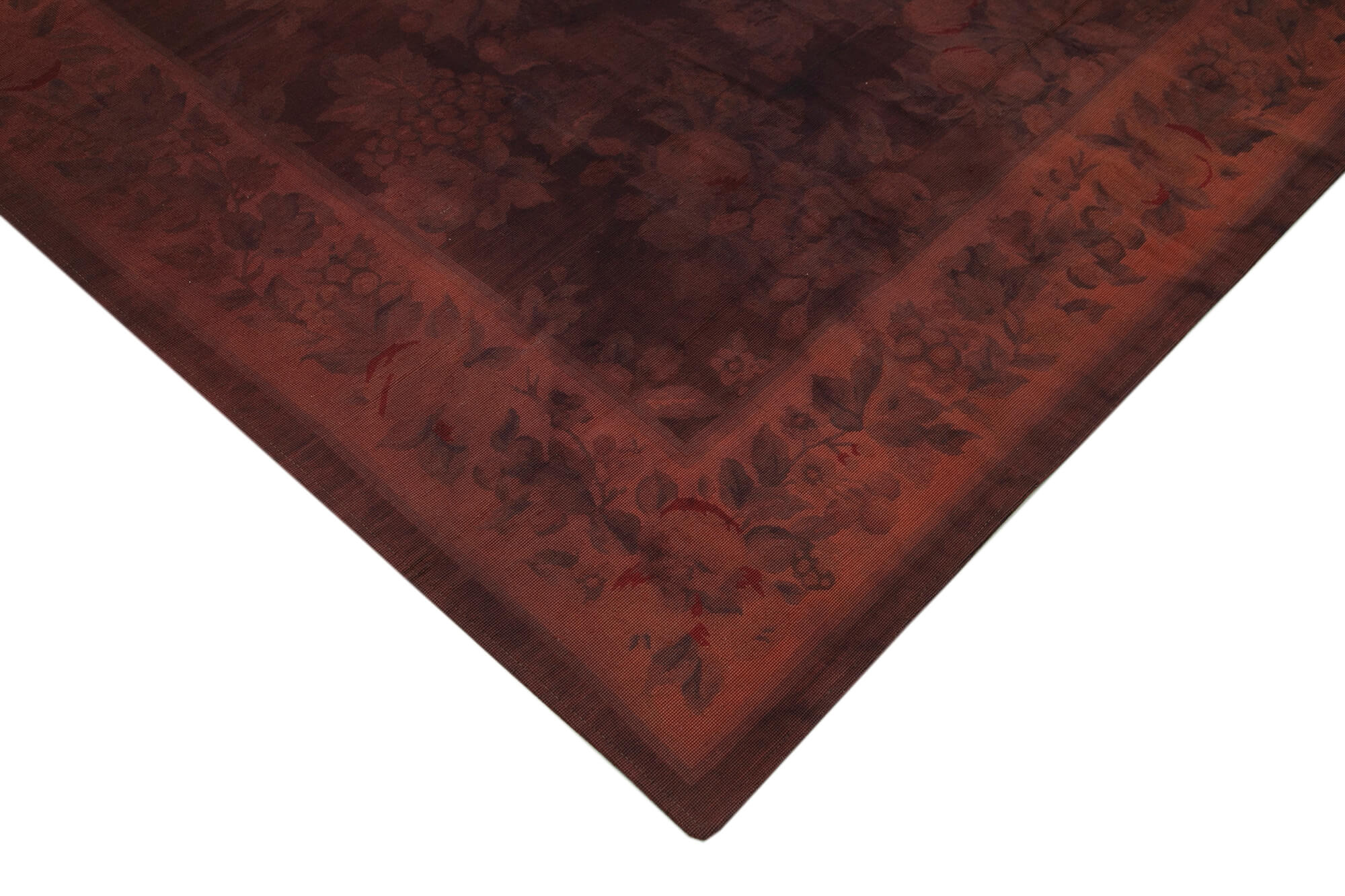 Handmade Wool Area Rug – Brown Floral Rug 8x11 | Turkish Hand Woven Carpet