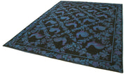 Handmade Wool Area Rug – Blue Floral Rug | Soft Cotton Blend Carpet 7'10''x10'11''