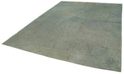 Needlepoint Grey Floral Cotton Wool Handmade Area Rug 7'11'' x 10'4''