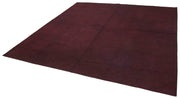 Needlepoint Purple Floral Cotton Wool Handmade Area Rug 8'8'' x 8'9''