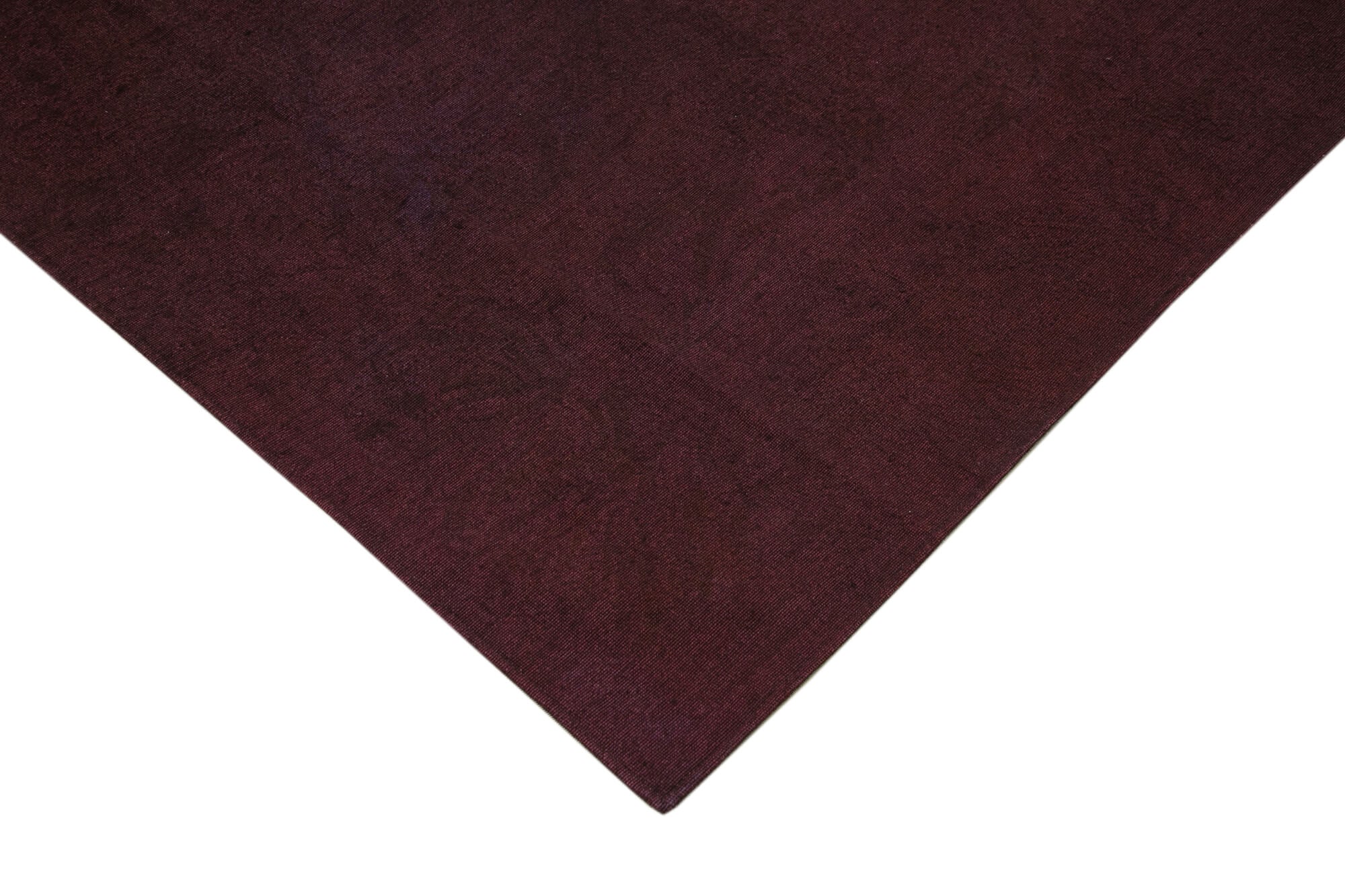 Needlepoint Purple Floral Cotton Wool Handmade Area Rug 8'8'' x 8'9''
