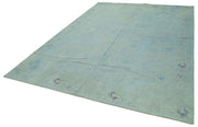 Handmade Wool Area Rug | Vintage Turkish Carpet, Blue Floral Rug, Soft Texture Carpet 8'1''x11'3''