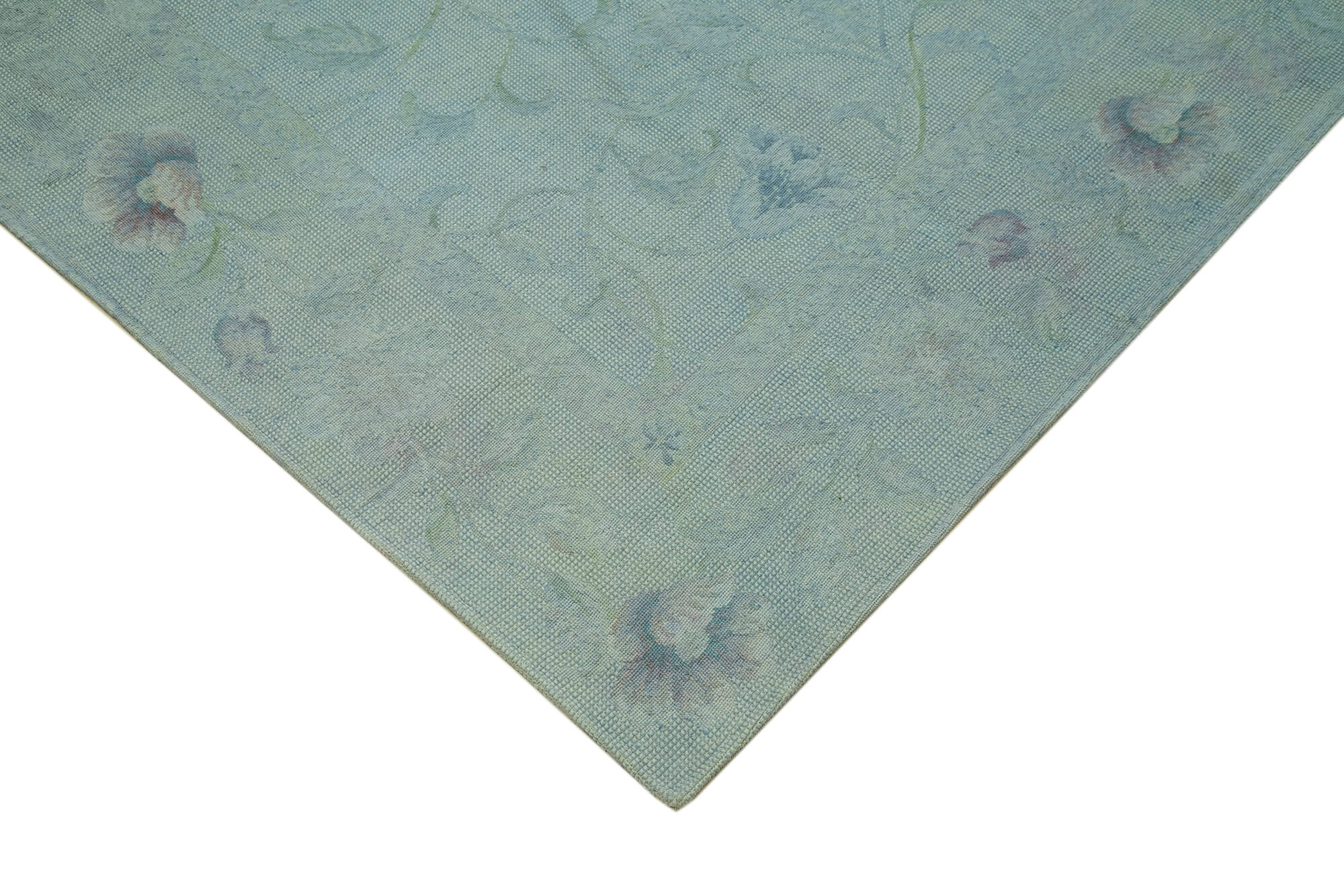 Handmade Wool Area Rug | Vintage Turkish Carpet, Blue Floral Rug, Soft Texture Carpet 8'1''x11'3''