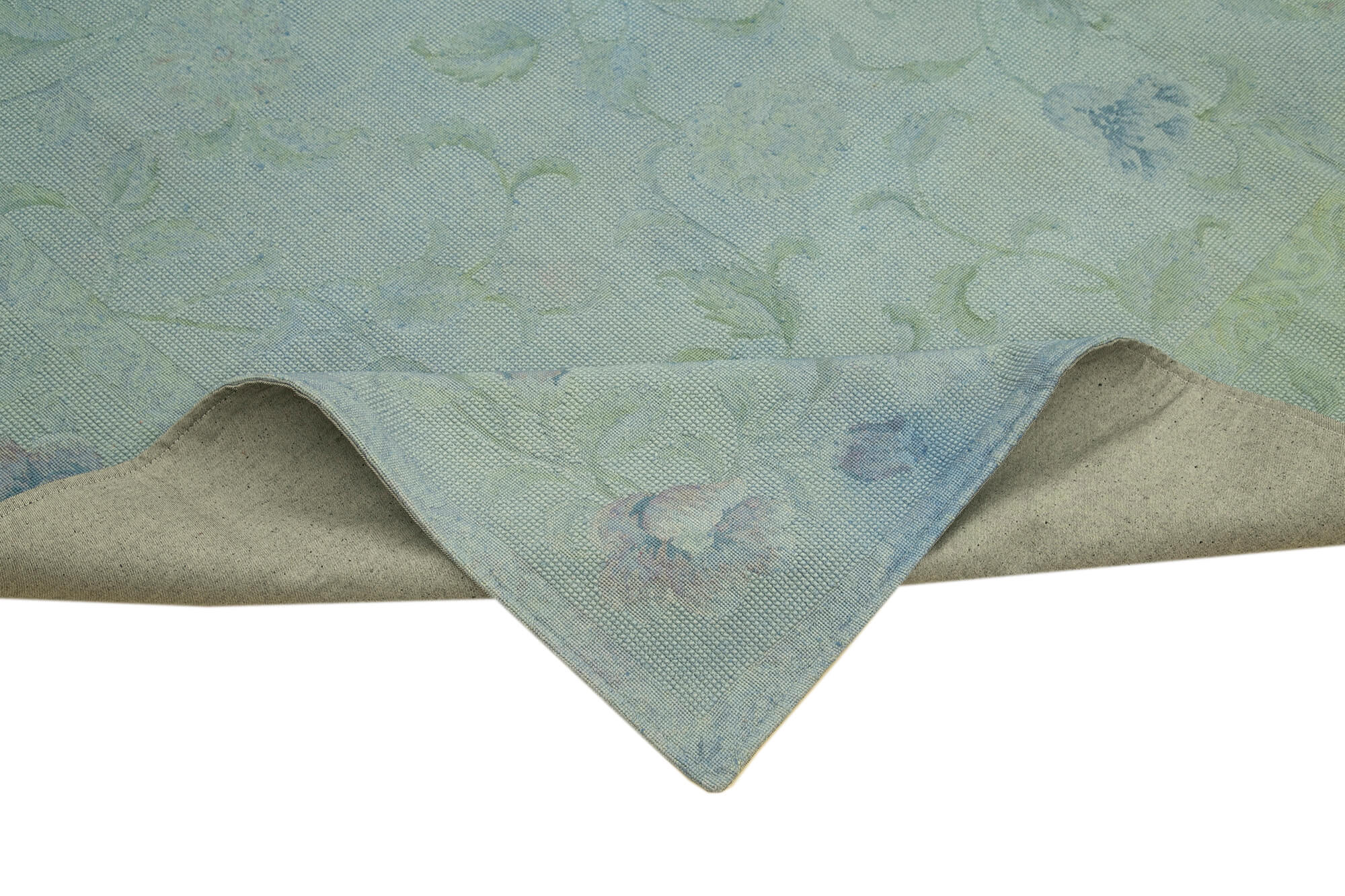 Handmade Wool Area Rug | Vintage Turkish Carpet, Blue Floral Rug, Soft Texture Carpet 8'1''x11'3''