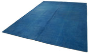 Handmade Wool Area Rug | Blue Floral Rug - Cotton Wool Carpet 7'11''x10'11''