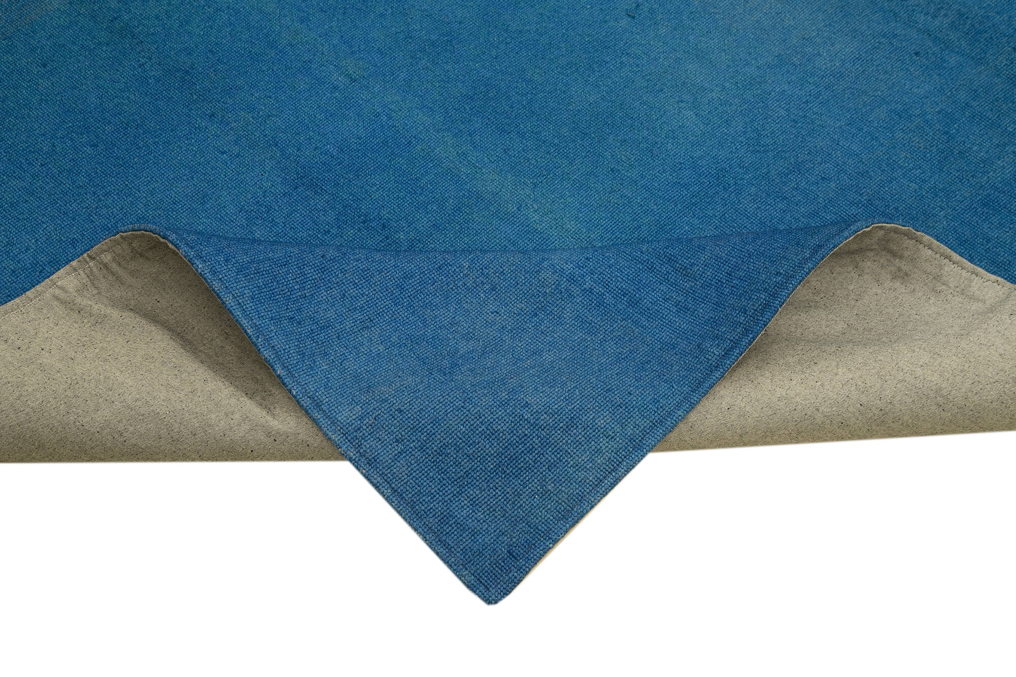 Handmade Wool Area Rug | Blue Floral Rug - Cotton Wool Carpet 7'11''x10'11''