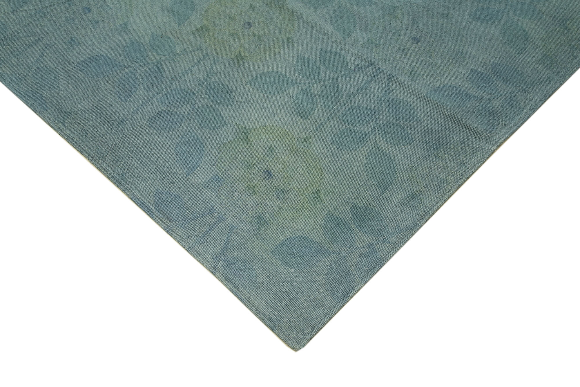 Handmade Wool Area Rug – Blue Floral Pattern Carpet | Cotton Wool Carpet 8'5''x11'5''