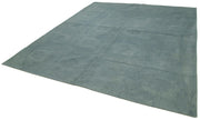 Handmade Area Rug - Grey Floral Cotton Wool Carpet | Vintage Handwoven Turkish Rug