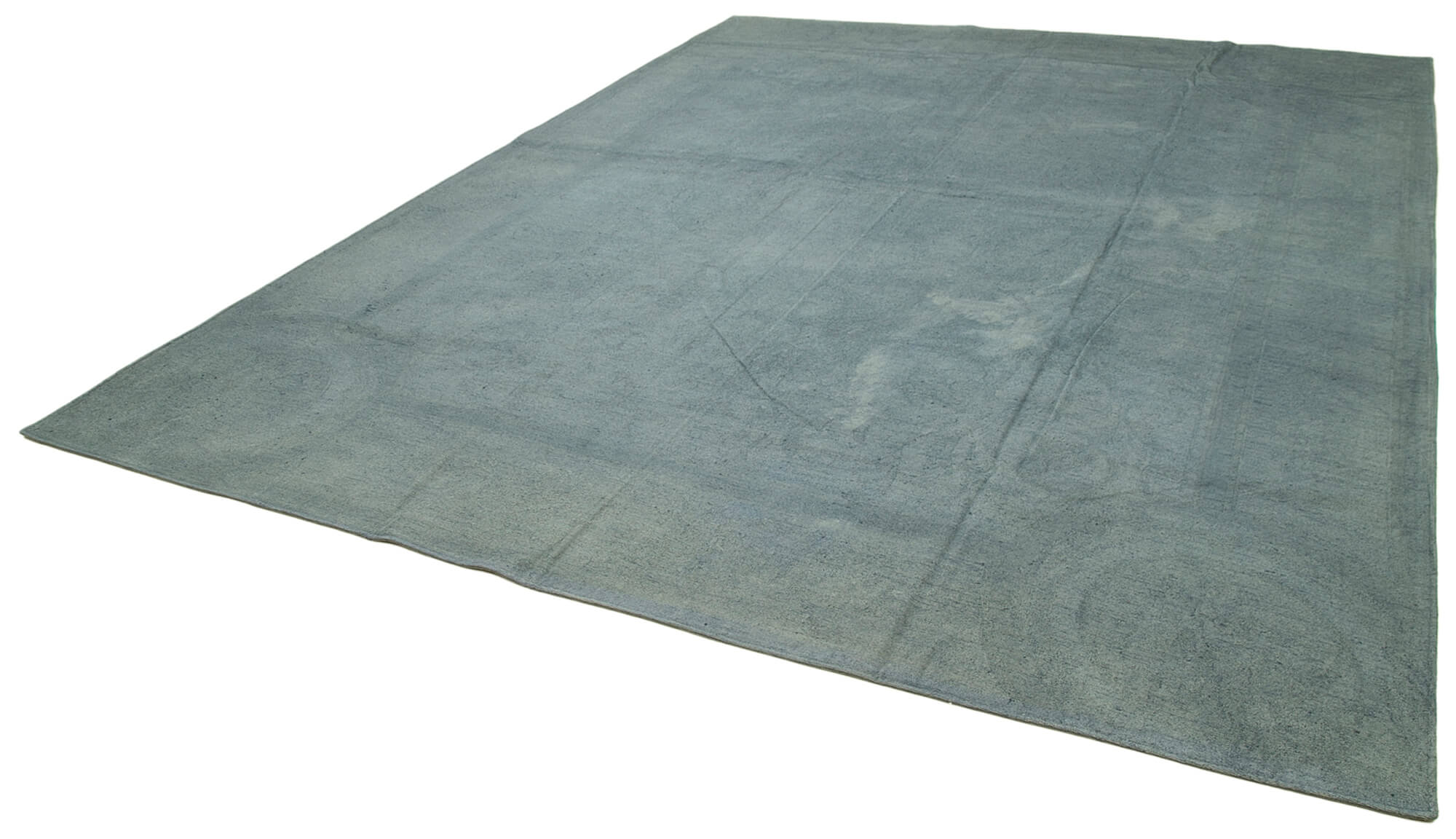 Handmade Wool Area Rug – Grey Floral Carpet, Hand Woven Cotton Wool Rug 9'7''x12'6''