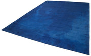Handmade Wool Area Rug – Blue Floral Pattern Carpet | Vintage Turkish Cotton Wool