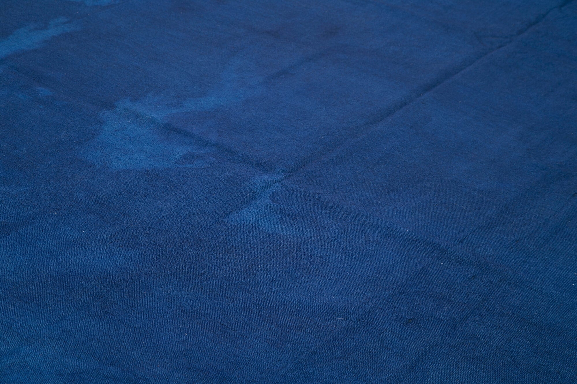 Handmade Wool Area Rug – Blue Floral Pattern Carpet | Vintage Turkish Cotton Wool