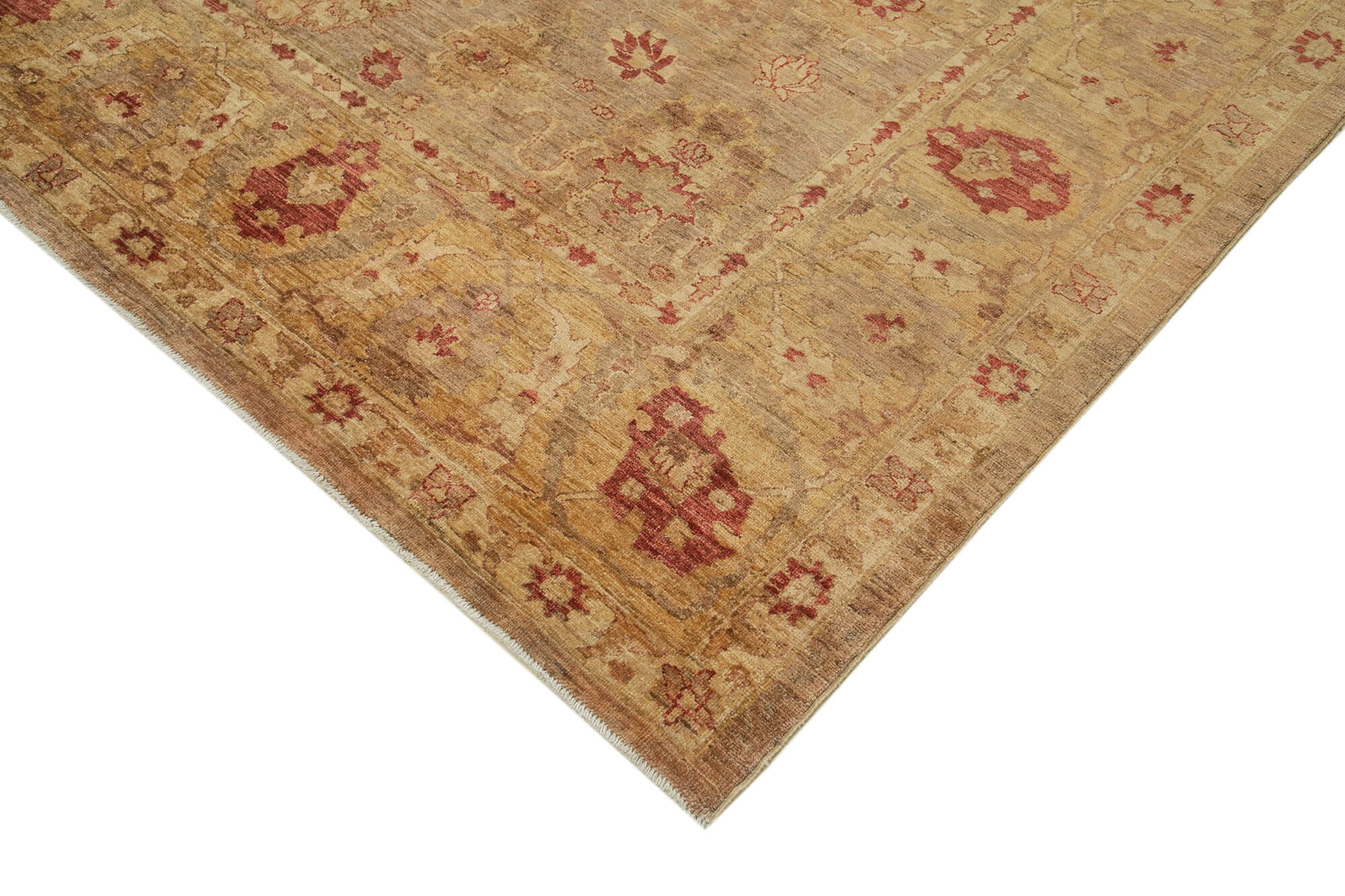 Handmade Wool Area Rug – Classic Beige Carpet 8x10 Vintage Turkish Knotted