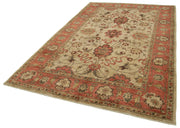 Handmade Wool Area Rug – Tebriz Classic Beige Cotton Wool Rug 6'2''x9'5''