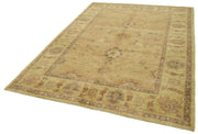 Handmade Wool Area Rug – Tebriz Classic Beige Cotton Wool Rug 6'2''x8'10''
