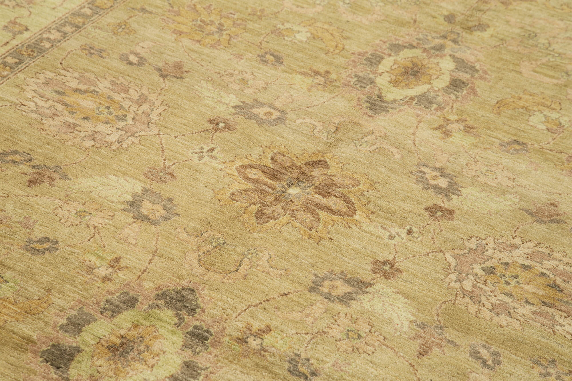 Handmade Wool Area Rug – Tebriz Classic Beige Cotton Wool Rug 6'2''x8'10''