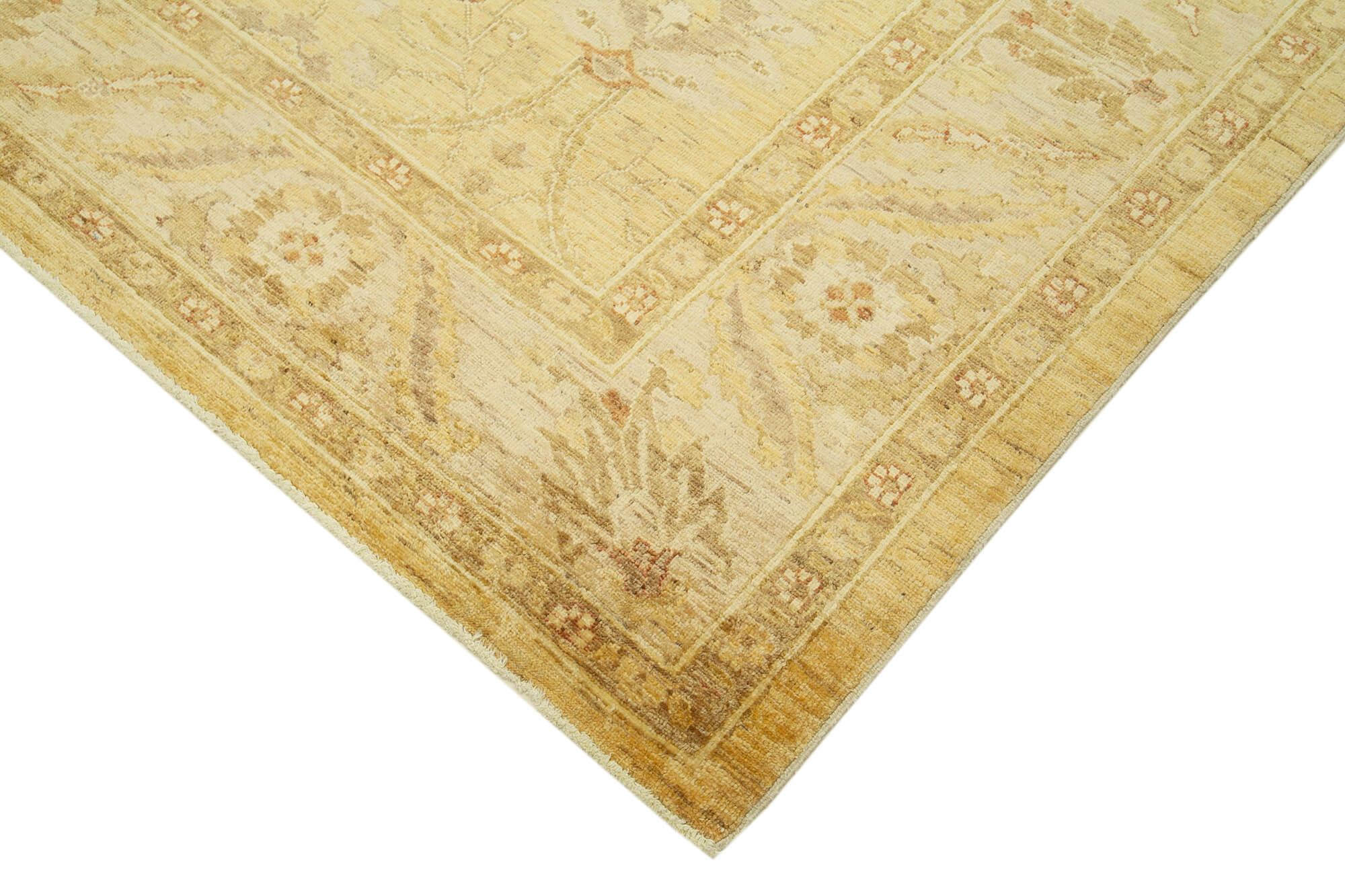 Handmade Area Rug – Classic Beige Turkish Wool Rug 7'3'' x 10'4'' for Living Room