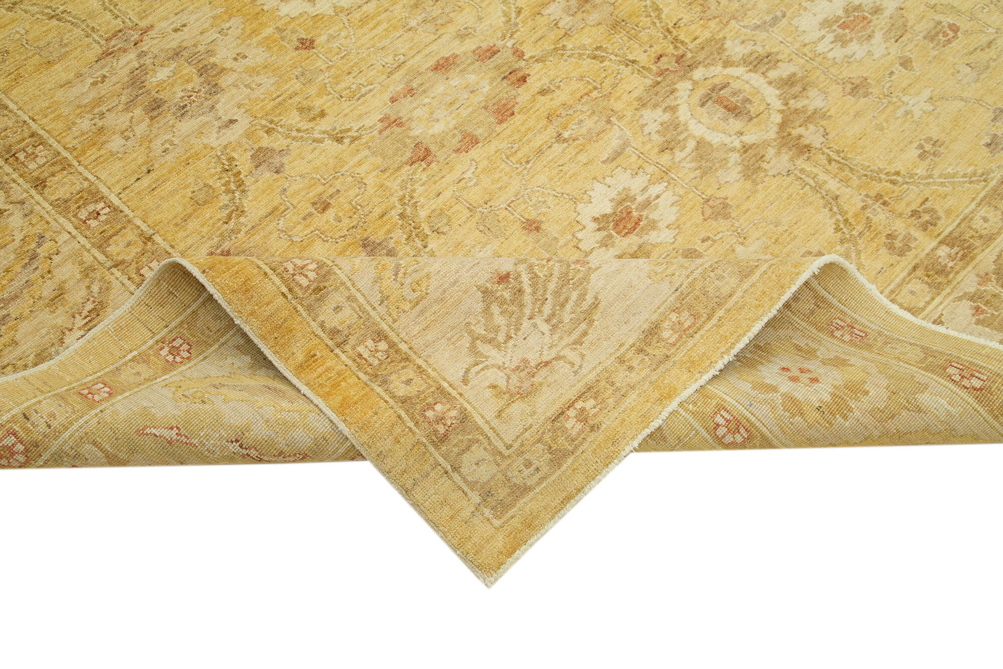 Handmade Area Rug – Classic Beige Turkish Wool Rug 7'3'' x 10'4'' for Living Room
