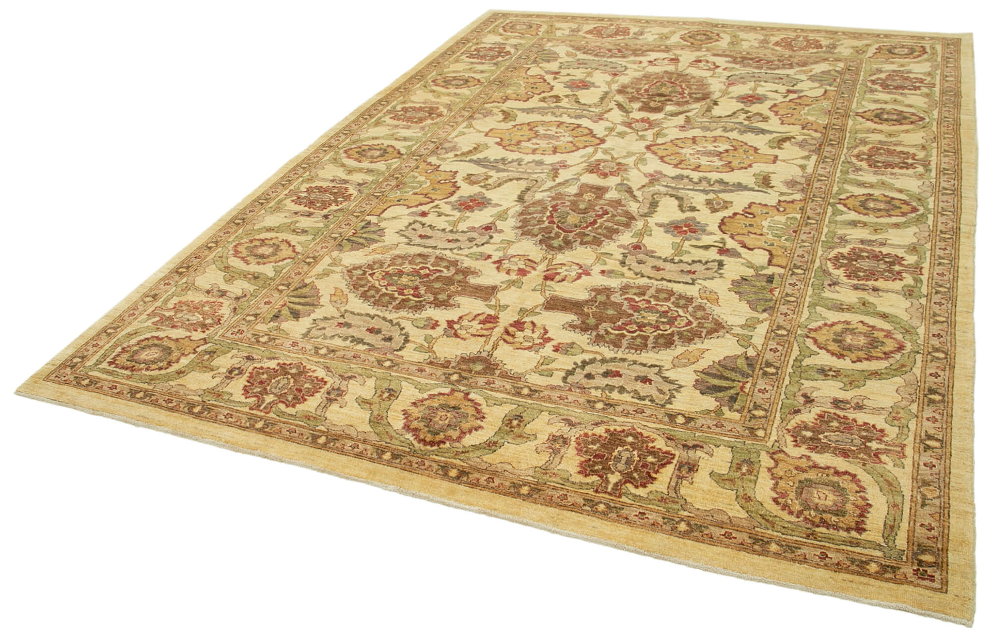 Handmade Wool Area Rug – Classic Beige Carpet 7x10 | Turkish Hand Knotted Rug