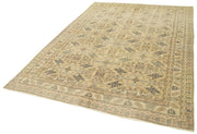 Vintage Cotton Wool Rug - Handmade Beige Wool Area Rug 6'6'' x 9'5'' | Durable Turkish Vintage Carpet