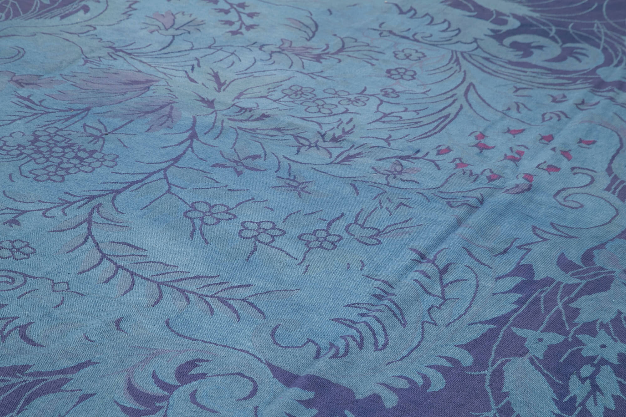 Handmade Wool Area Rug – Blue Floral Rug | Durable Cotton Wool Carpet 10'1''x14'8''