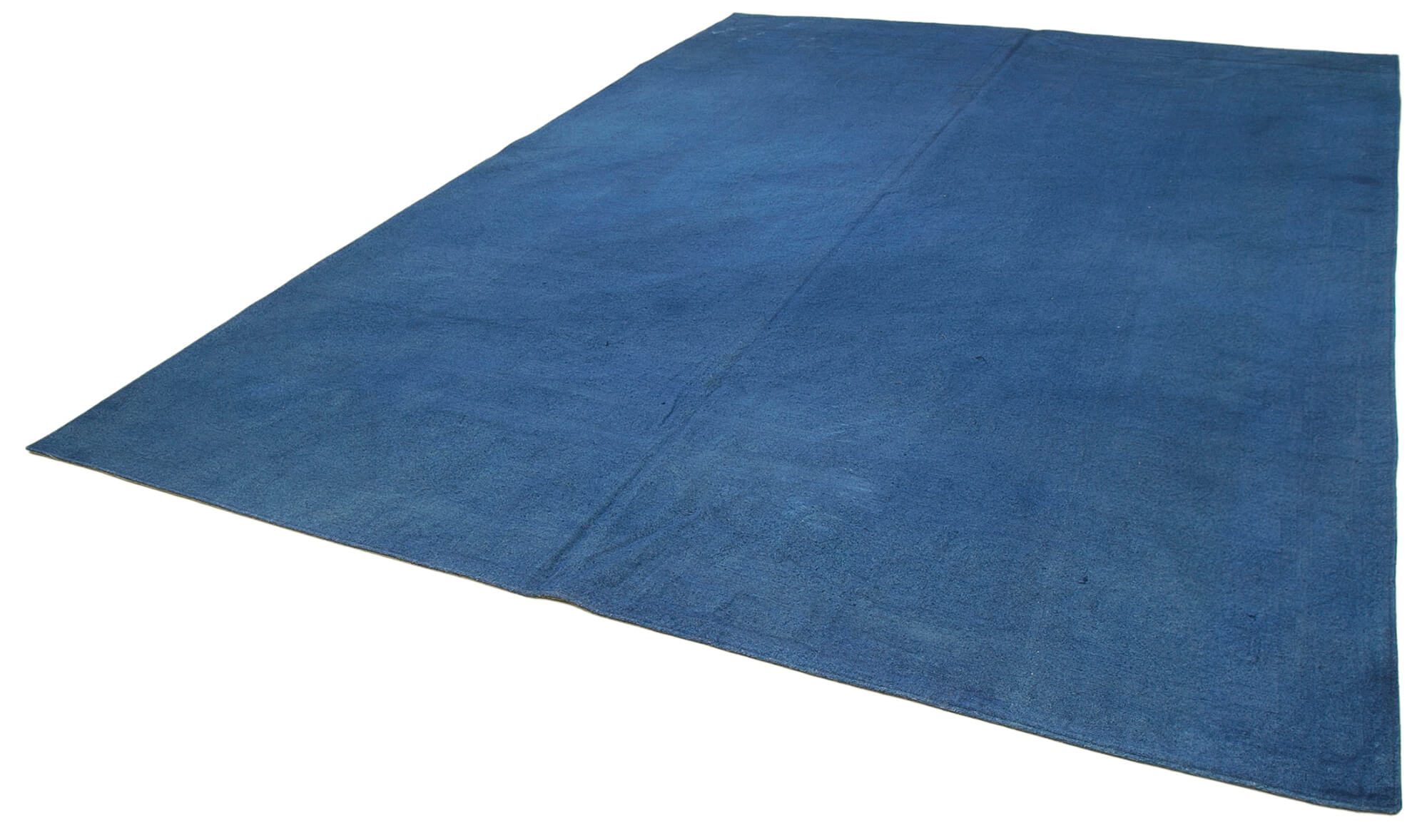 Handmade Area Rug – Blue Floral Pattern Cotton Wool Vintage Carpet 9'3''x12'10''