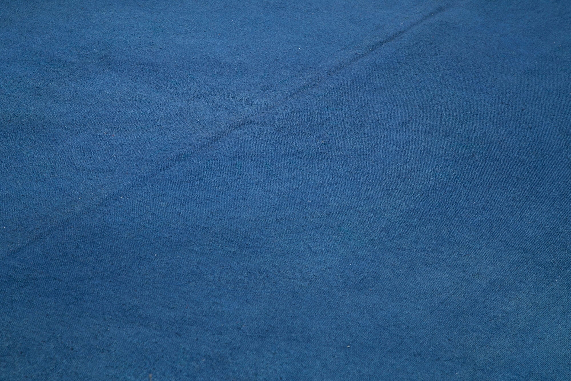 Handmade Area Rug – Blue Floral Pattern Cotton Wool Vintage Carpet 9'3''x12'10''