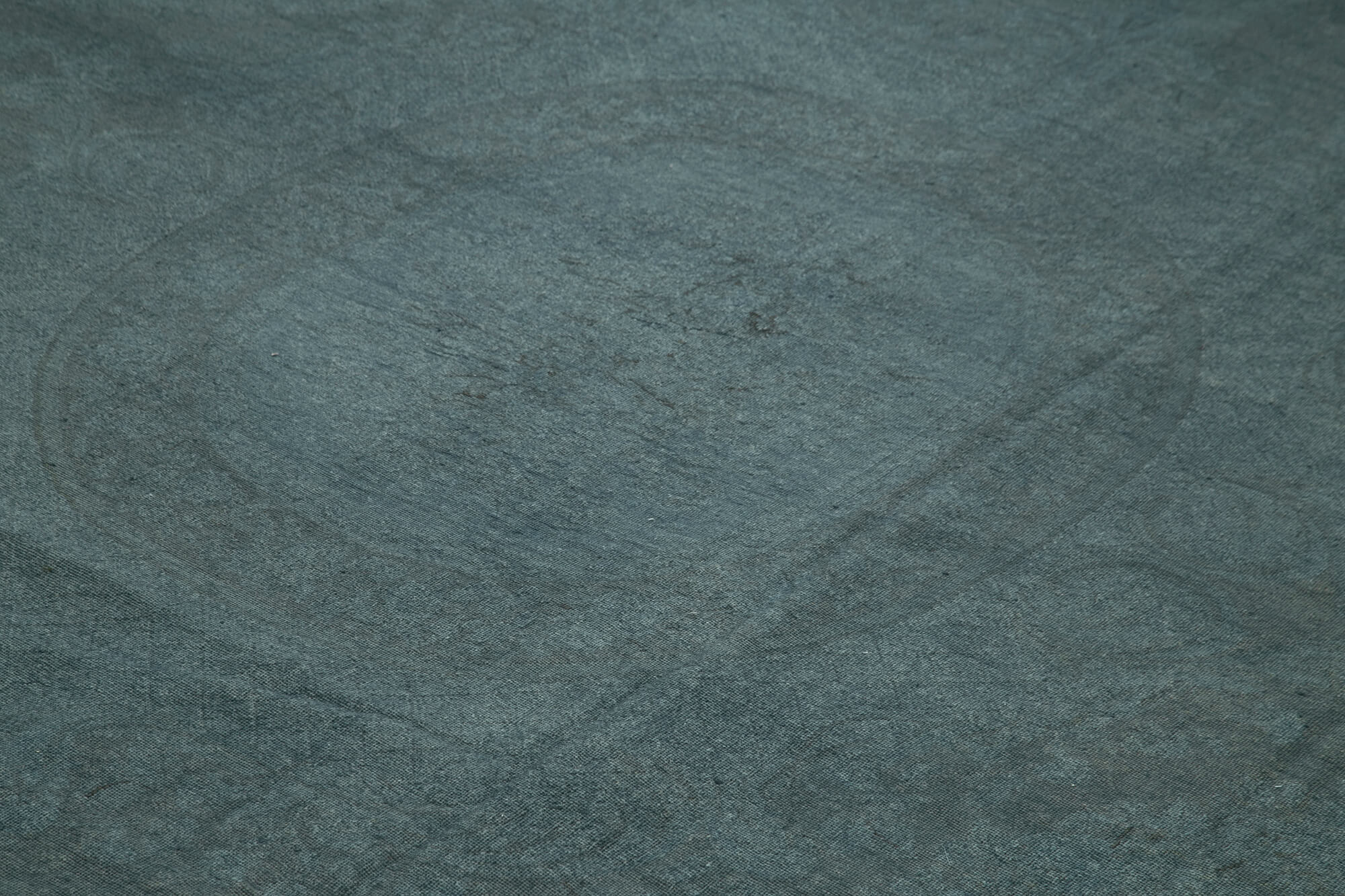 Handmade Area Rug - Vintage Wool Rug Grey Floral Carpet 9'0''x12'5'' Cotton Wool