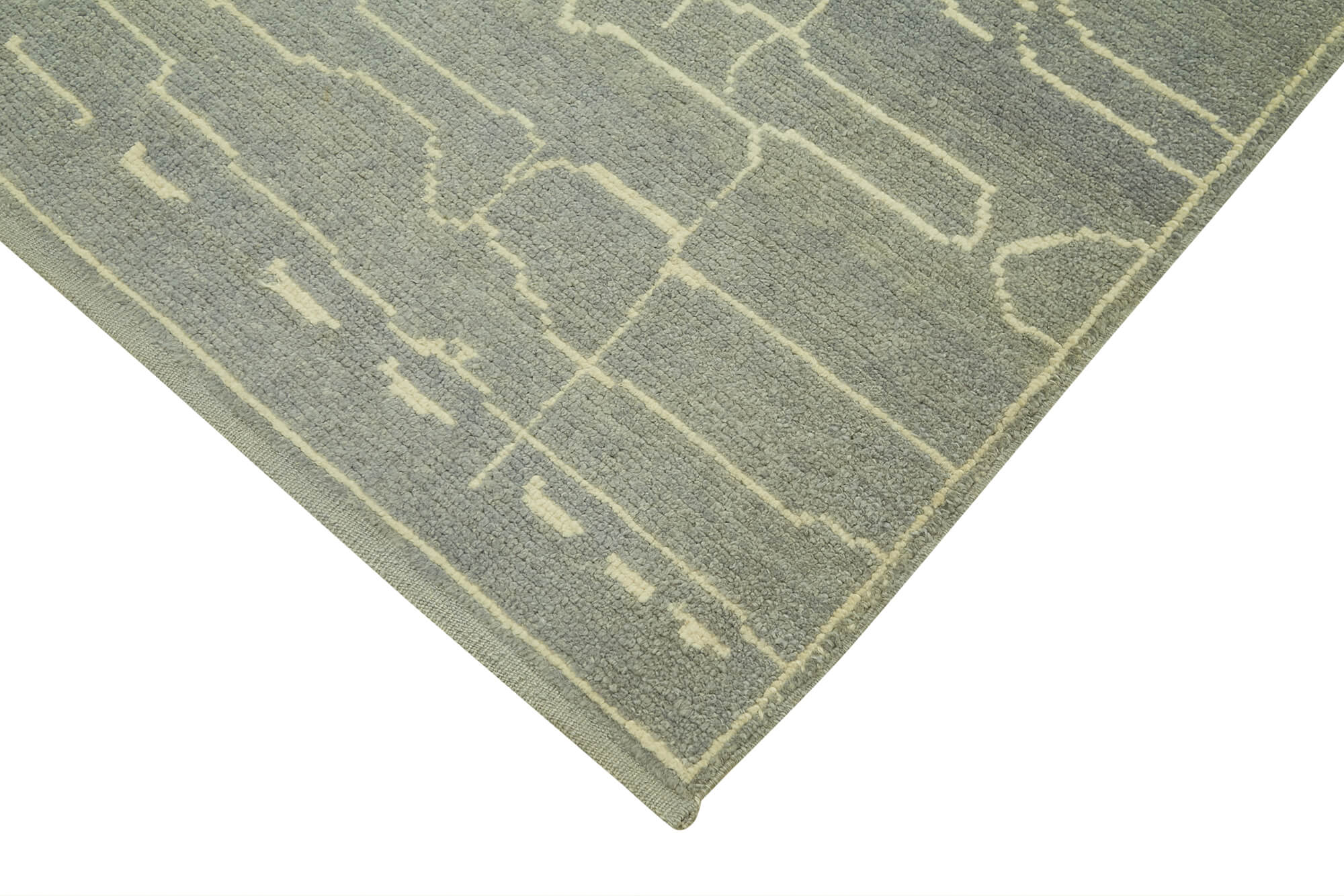 Handmade Wool Cotton Rug - Blue Geometric Rug 6x9 Feet | Durable Natural Fiber Carpet