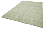 Handmade Wool Cotton Rug - Grey Geometric Pattern 6'9'' x 10'0'' Area Rug