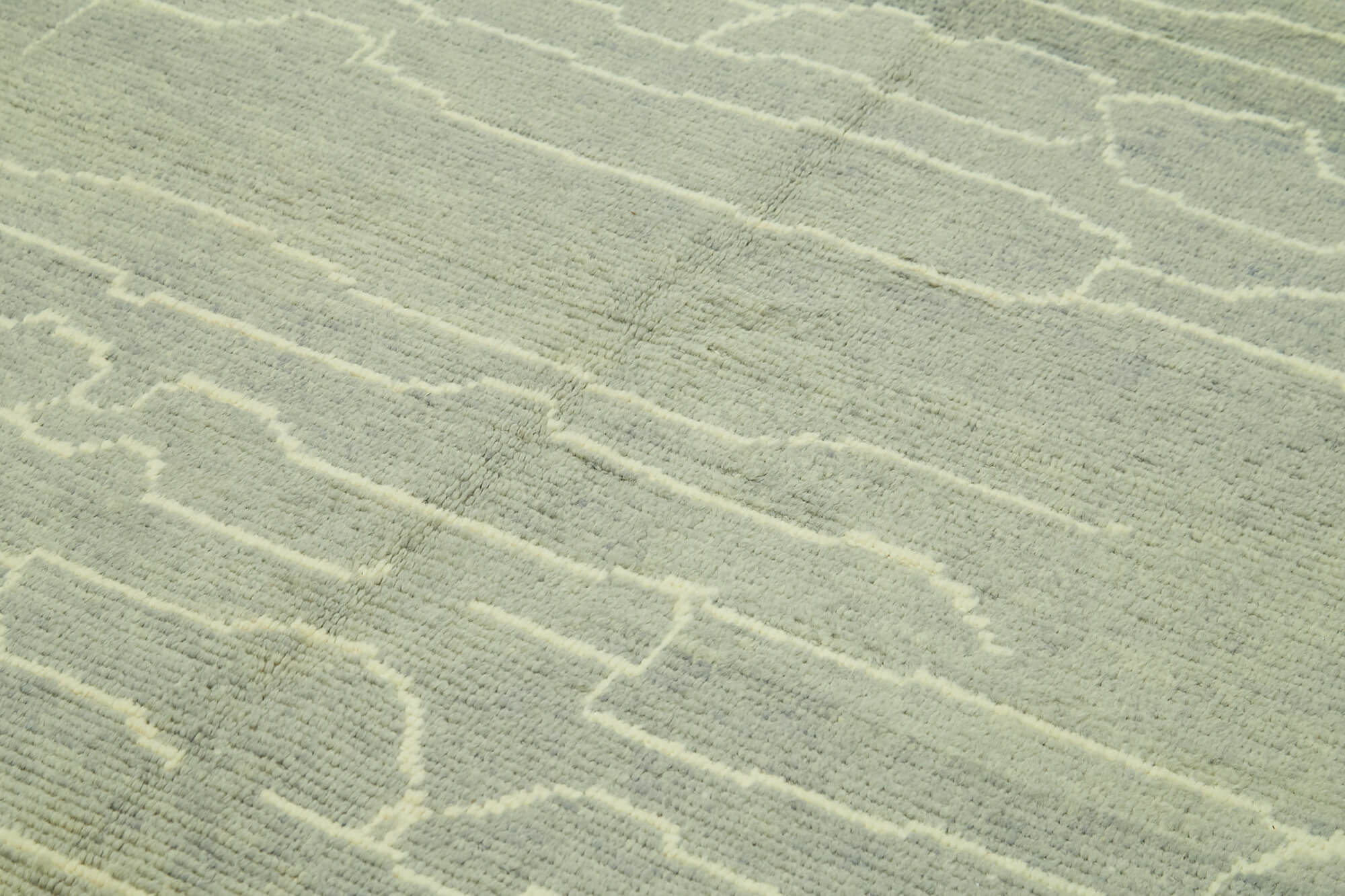 Handmade Wool Cotton Rug - Grey Geometric Pattern 6'9'' x 10'0'' Area Rug