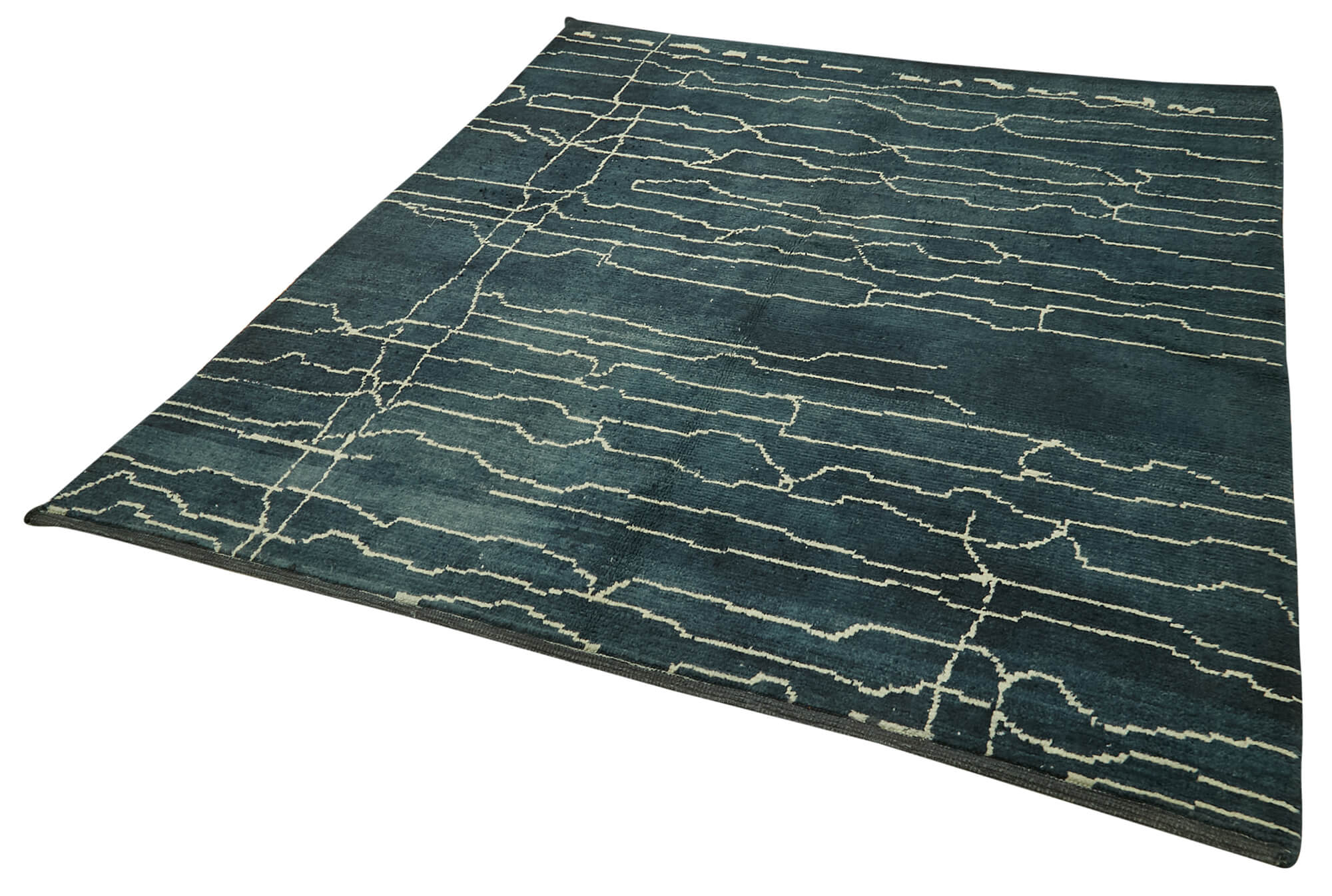 Handmade Wool Cotton Rug - Grey Geometric Area Rug | Durable Soft Textured Carpet
