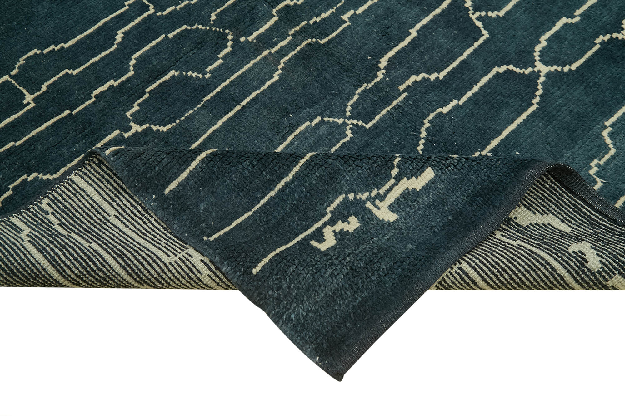 Handmade Wool Cotton Rug - Grey Geometric Area Rug | Durable Soft Textured Carpet