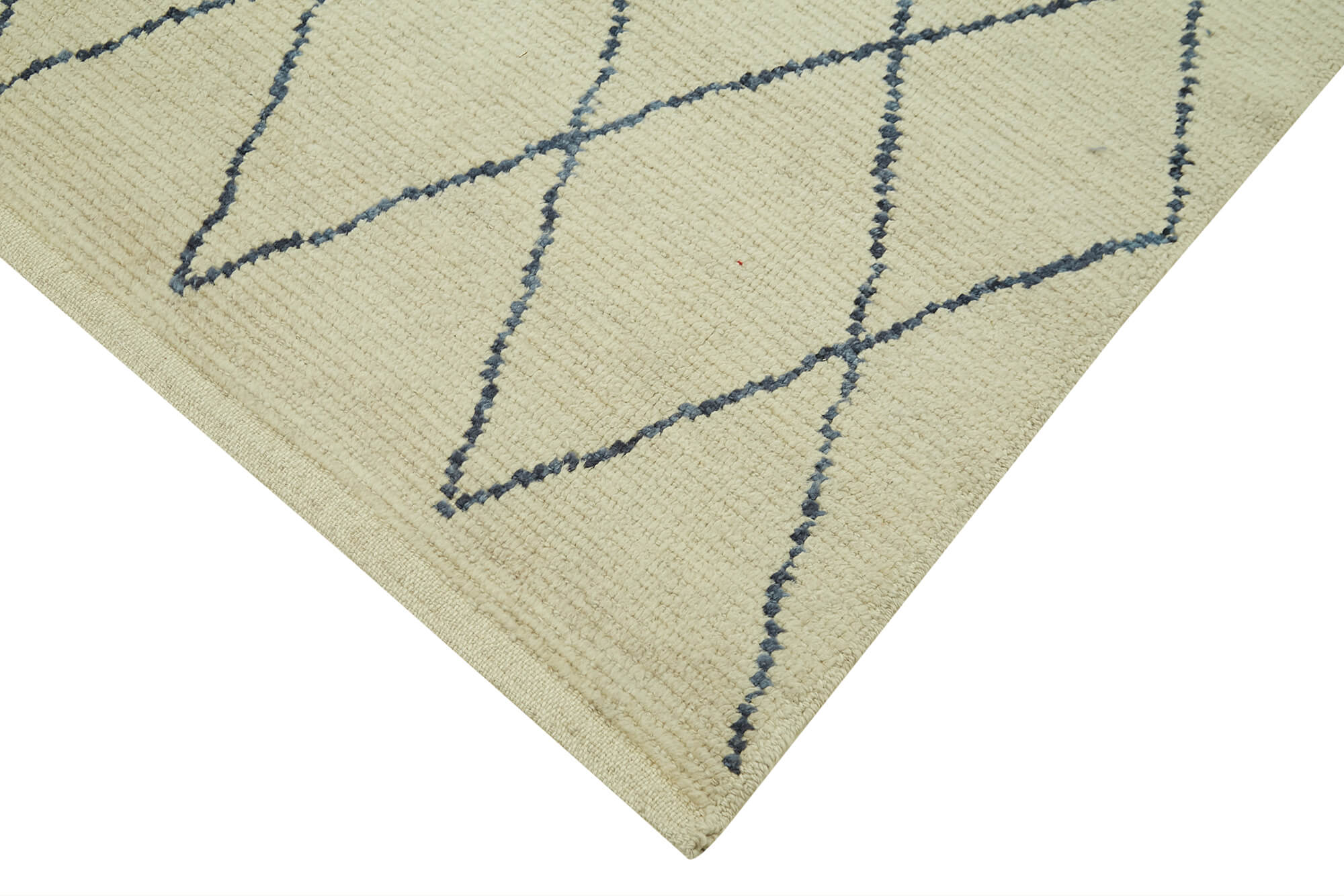 Handmade Wool Cotton Rug – Beige Geometric Area Rug | Durable Cotton & Soft Wool Carpet