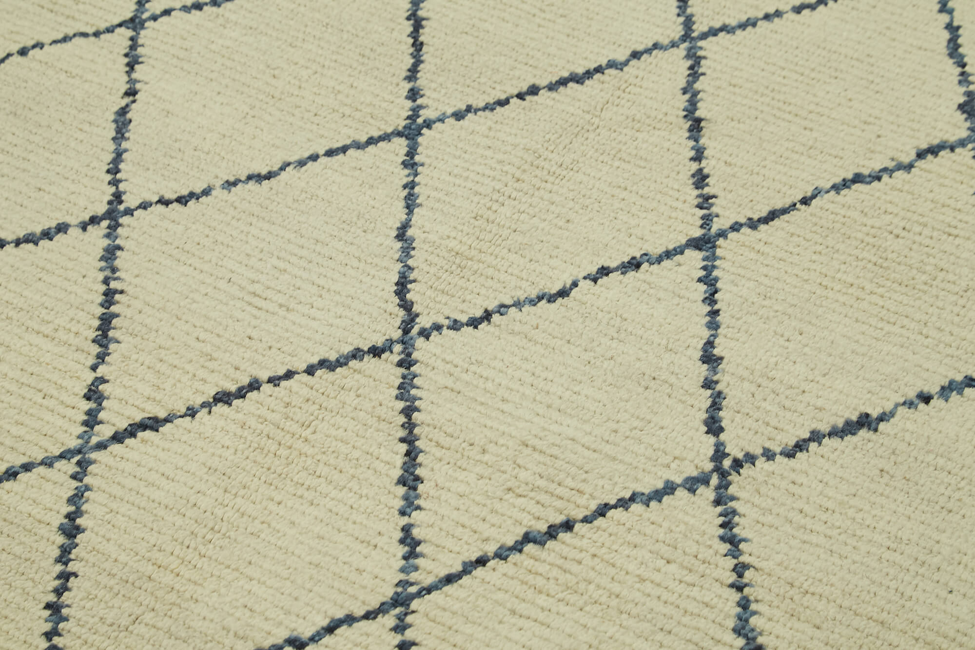Handmade Wool Cotton Rug – Beige Geometric Area Rug | Durable Cotton & Soft Wool Carpet