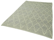 Handmade Wool Cotton Rug - Grey Geometric Area Rug | Durable Turkish Wool Carpet