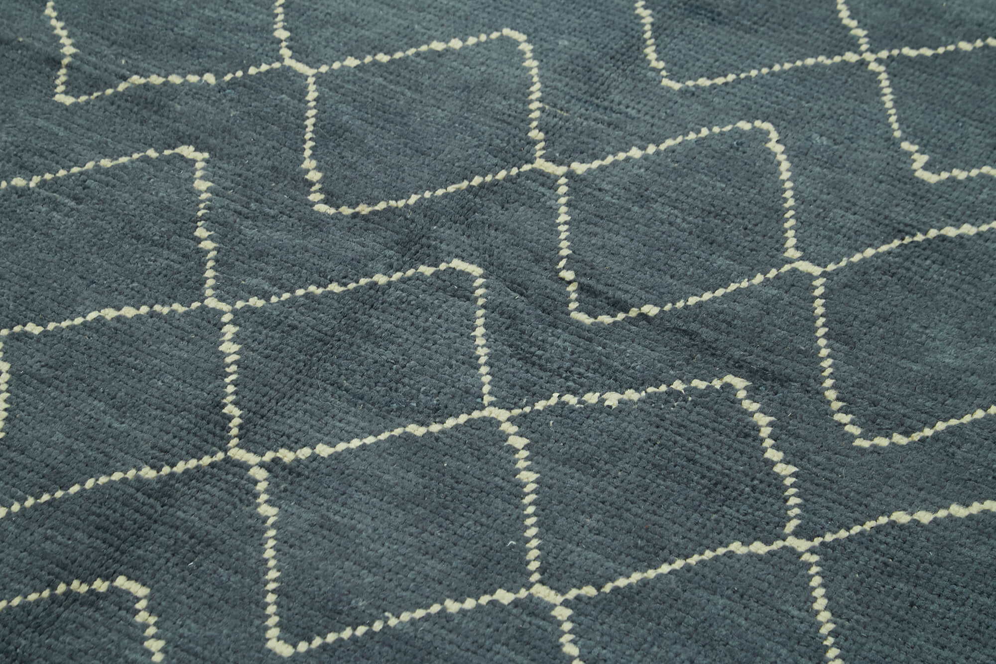 Handmade Wool Cotton Rug - Grey Geometric Area Rug | Vintage Turkish Carpet 5x7 Foot