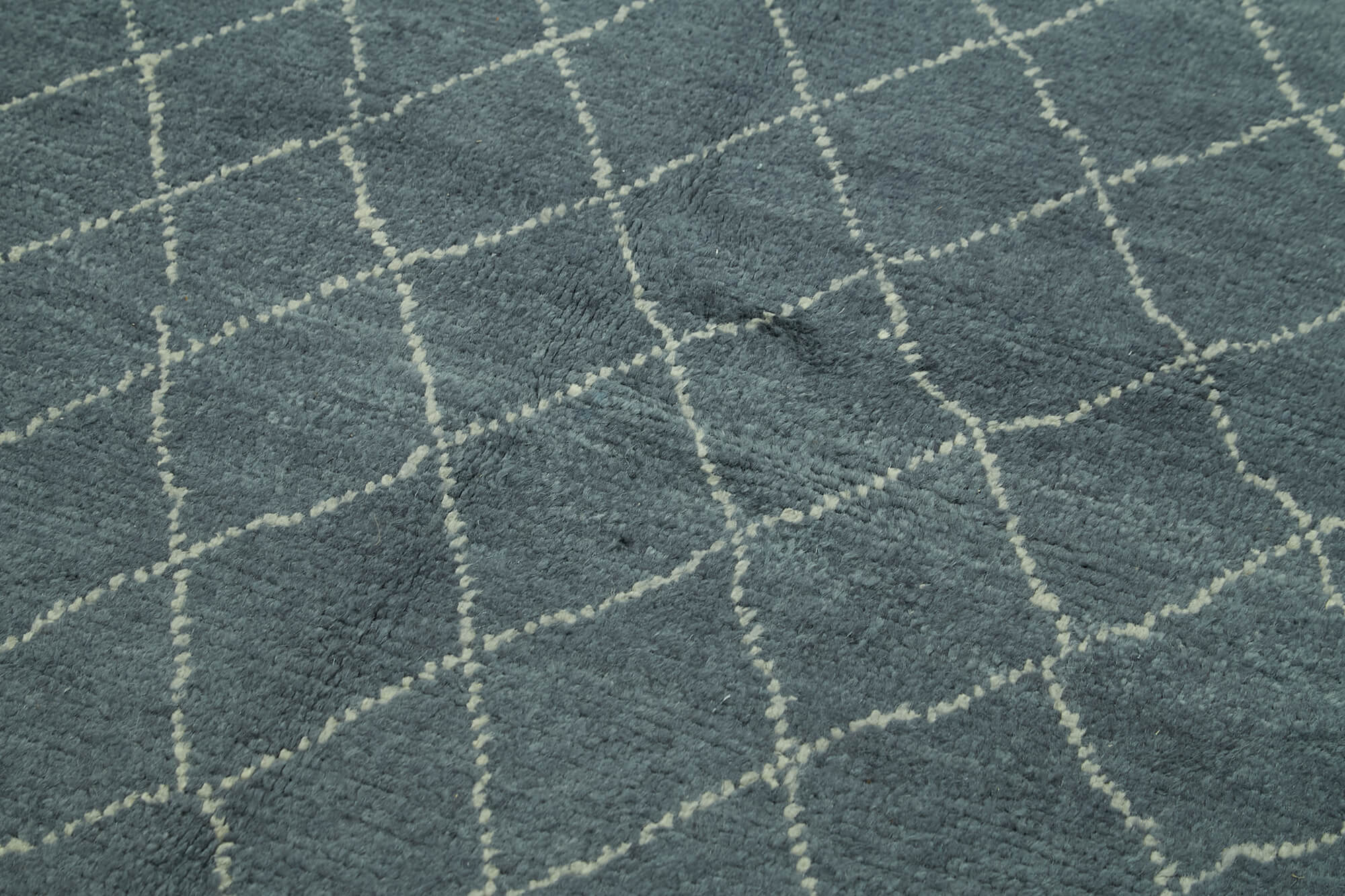 Handmade Wool Cotton Rug - Grey Geometric Area Rug, Vintage Turkish Wool Carpet 5'4''x9'2''