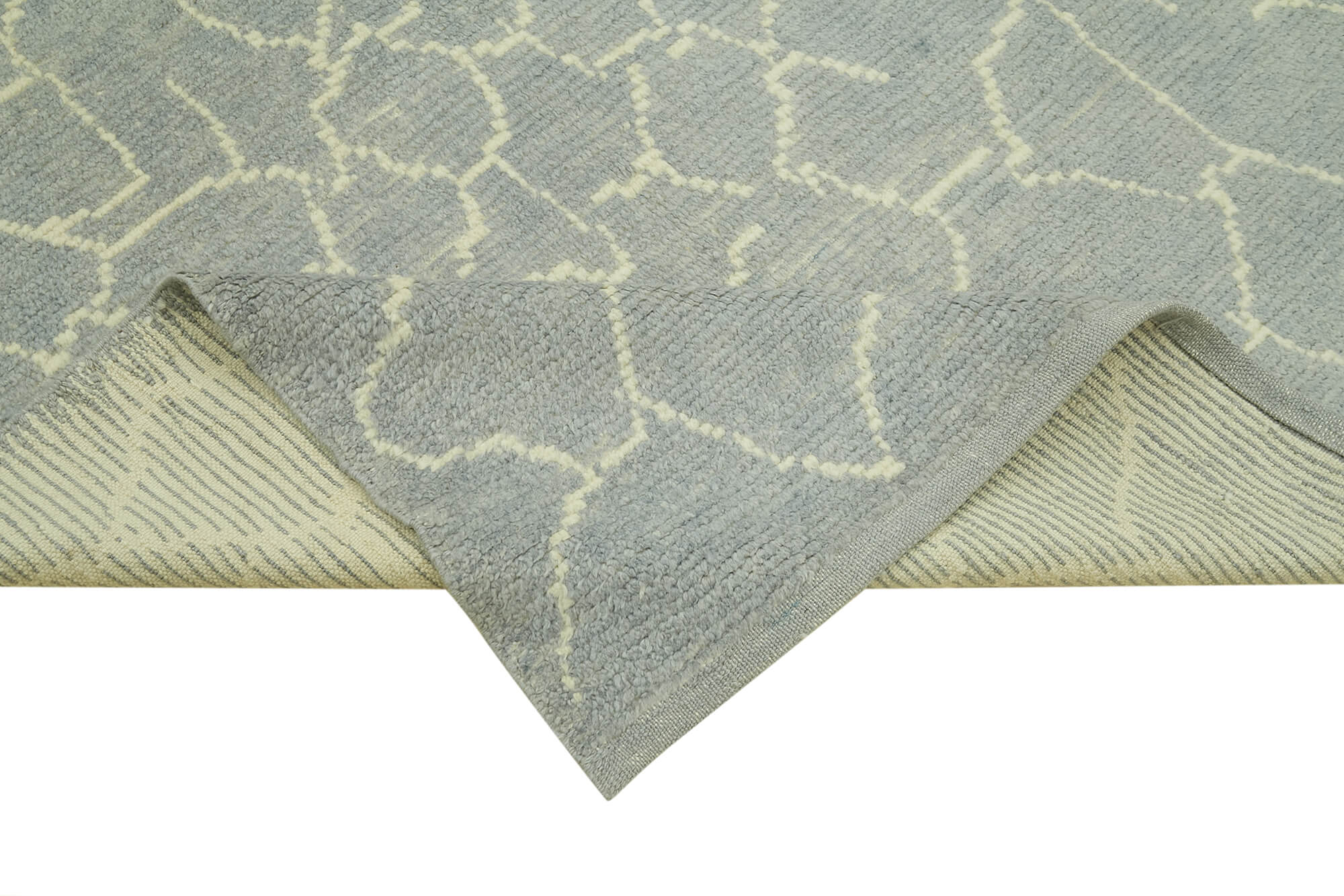 Handmade Wool Cotton Rug – Grey Geometric Area Rug | Durable Washable Carpet