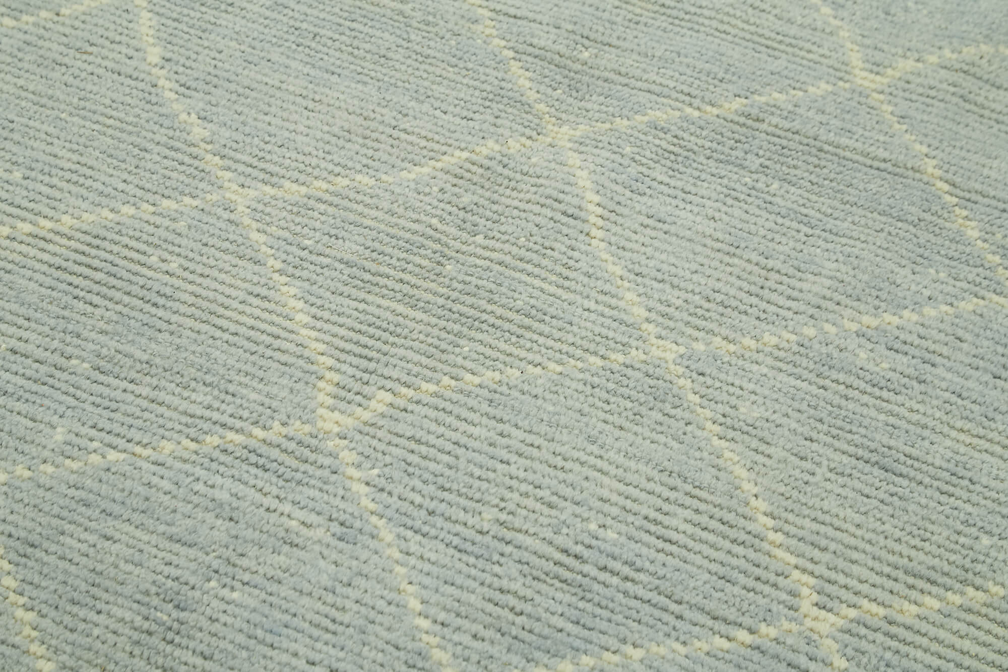 Handmade Wool Cotton Rug – Grey Geometric Area Rug | Durable Turkish Wool Carpet 5'1''x7'9''