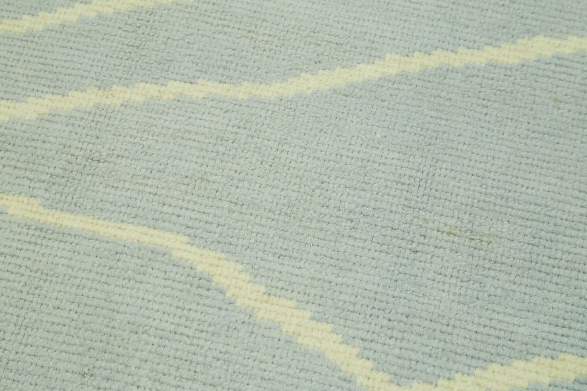 Handmade Wool Area Rug – Blue Geometric Cotton Wool Rug | Long Narrow Runner