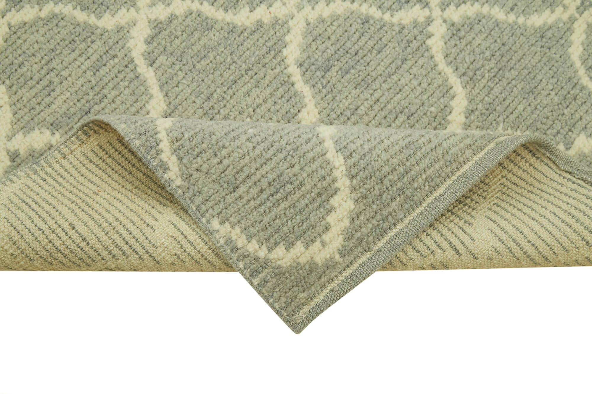 Handmade Wool Area Rug – Grey Geometric Carpet 2'10'' x 12'6'' by Agacan Rugs