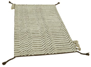Handmade Area Rug – Beige Geometric Cotton Wool Turkish Wool Rug 3'0''x4'10''