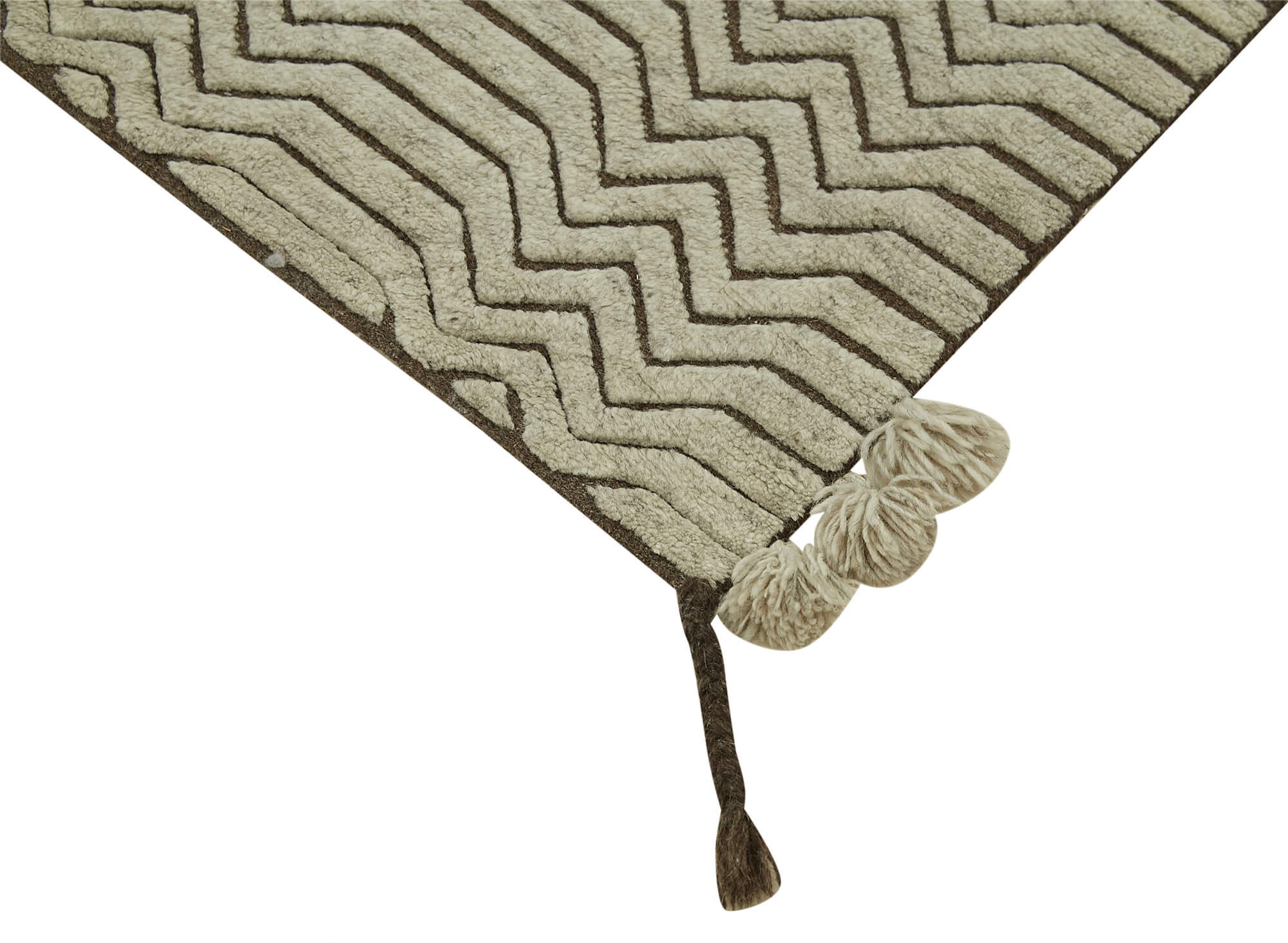 Handmade Area Rug – Beige Geometric Cotton Wool Turkish Wool Rug 3'0''x4'10''
