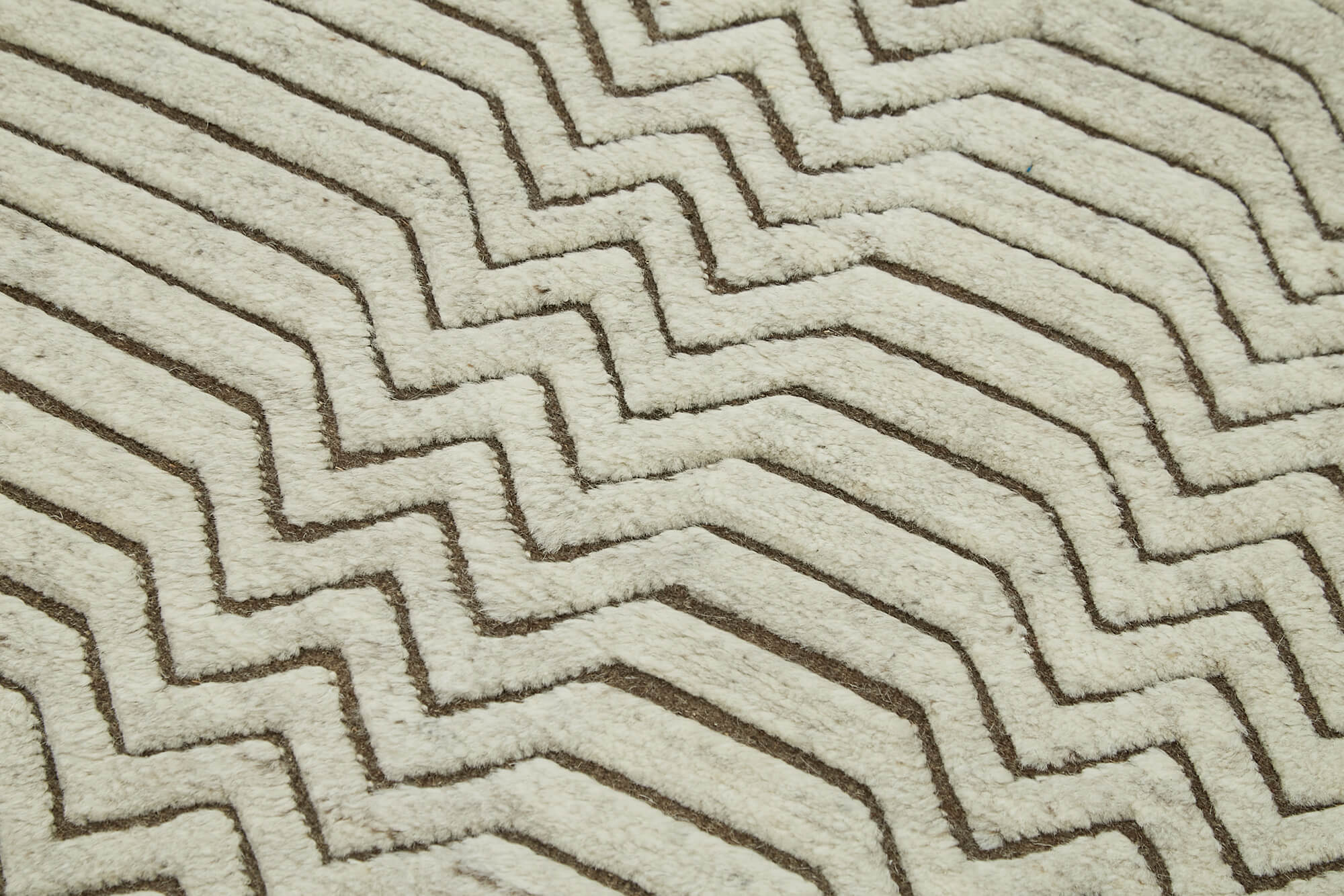 Handmade Area Rug – Beige Geometric Cotton Wool Turkish Wool Rug 3'0''x4'10''