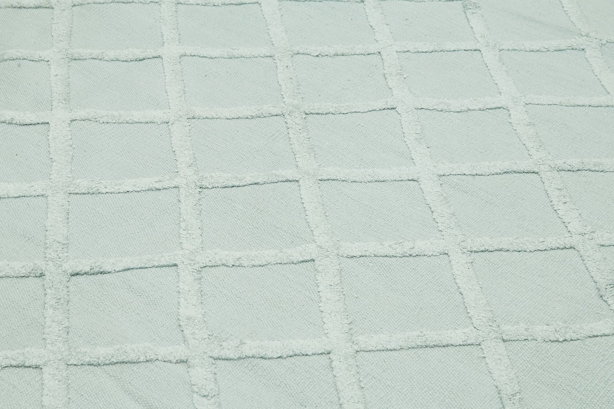 Handmade Wool Cotton Rug - Blue Geometric Area Rug 9x12, Soft Plush Texture